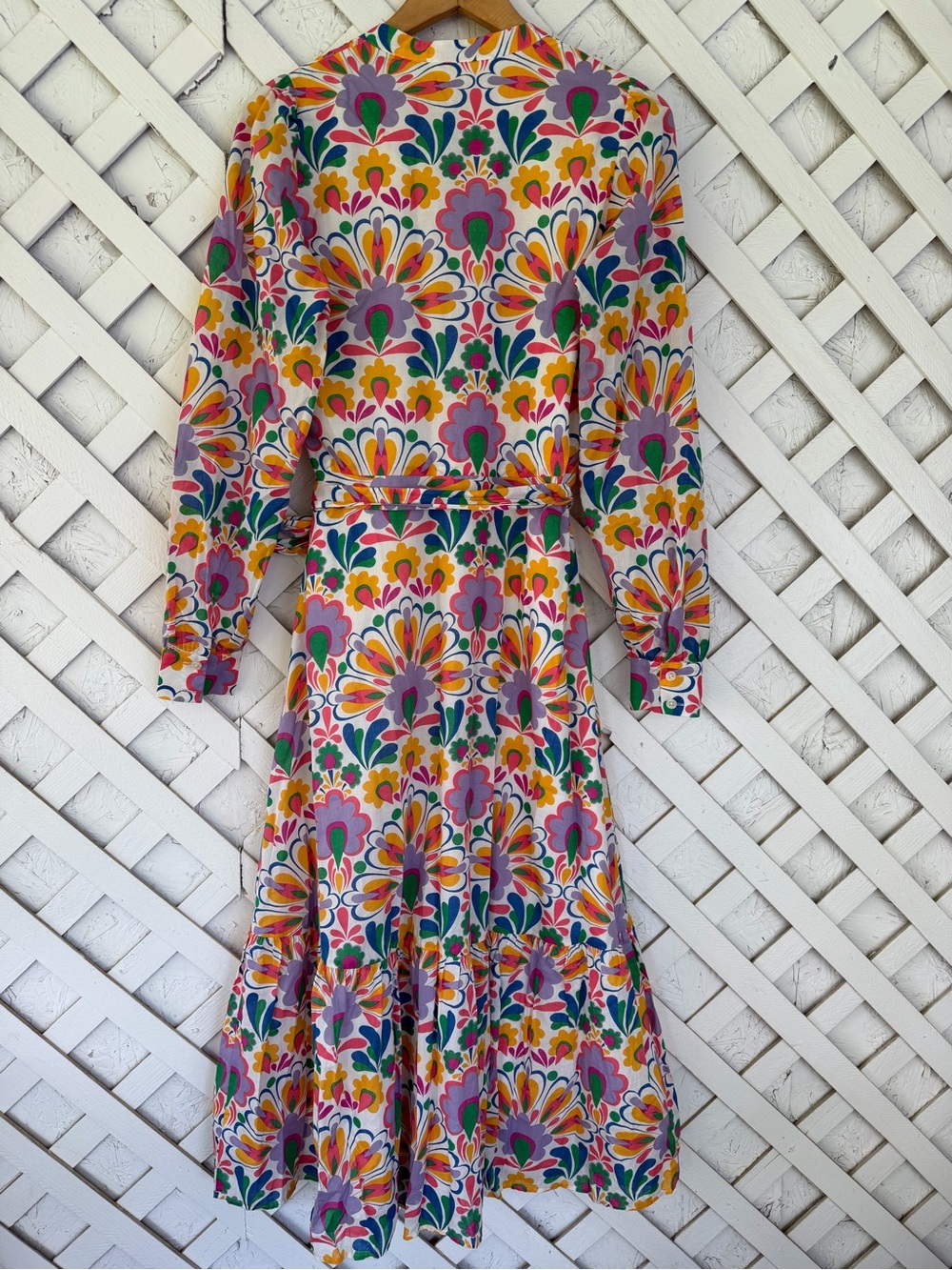 Boden Mia Tiered Midi Shirt Dress Colorful US 6R - Picture 4 of 10